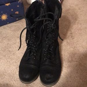 Madden girl suede combat boots